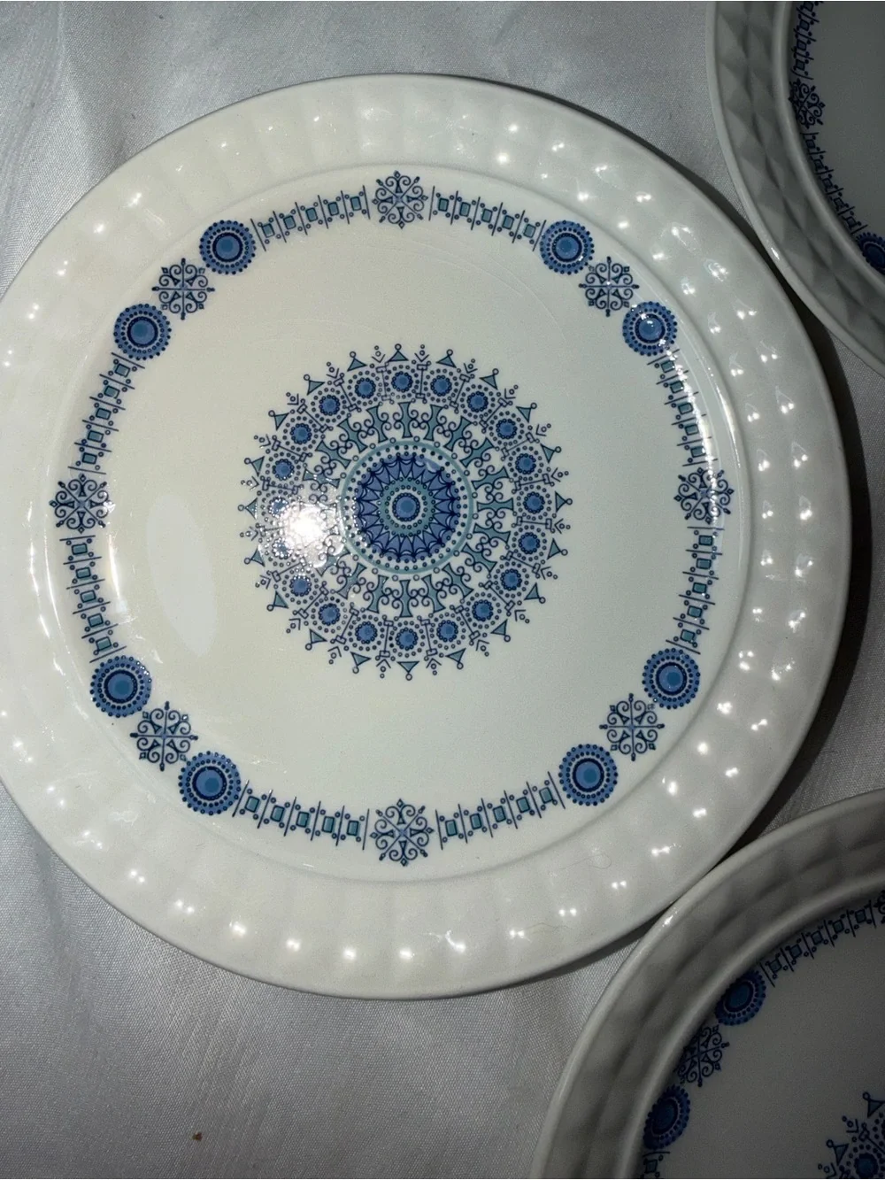 Set of 4 Vintage Pontesa Spain Castilian Chinamoda Blue Mandala 7